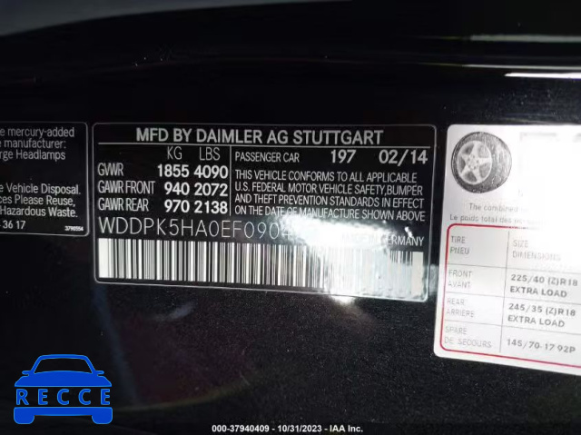 2014 MERCEDES-BENZ SLK 350 WDDPK5HA0EF090473 image 8