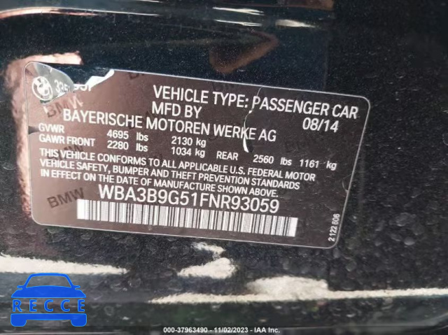 2015 BMW 335I XDRIVE WBA3B9G51FNR93059 image 8