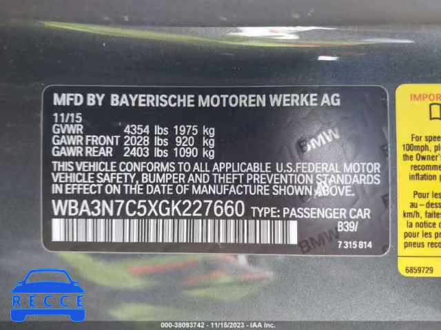 2016 BMW 428I WBA3N7C5XGK227660 зображення 8