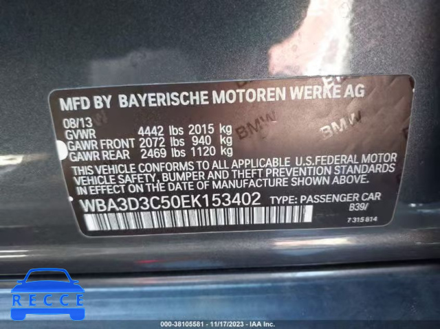 2014 BMW 328D WBA3D3C50EK153402 зображення 8