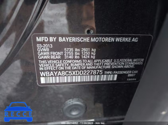 2013 BMW 750I WBAYA8C5XDD227875 image 8