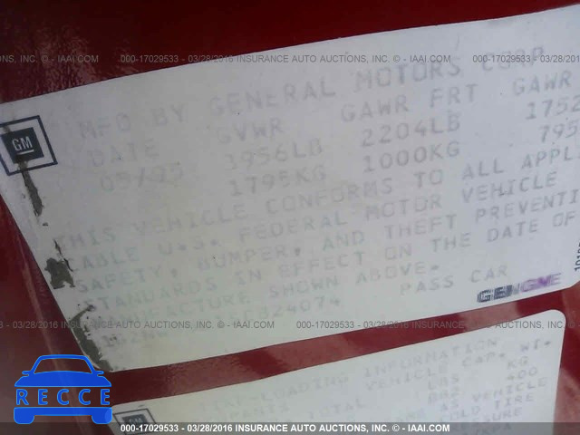 1995 PONTIAC GRAND AM GT 1G2NW55D1SC824074 image 8