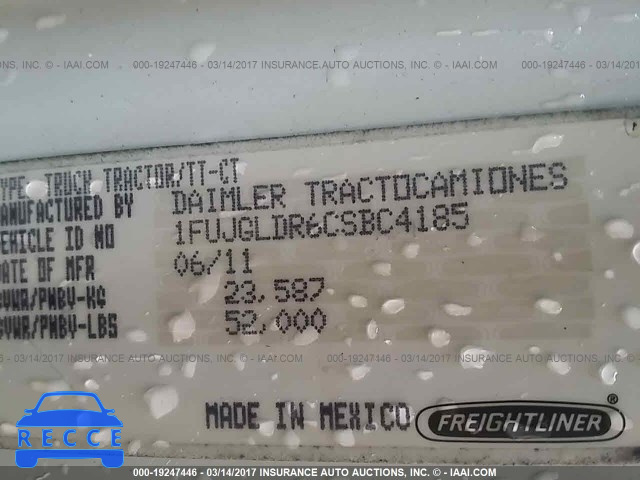 2012 FREIGHTLINER CASCADIA 125 1FUJGLDR6CSBC4185 image 9