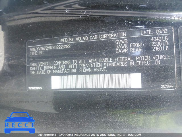 2011 VOLVO C30 T5 YV1672MK7B2223182 image 8