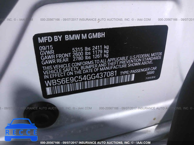 2016 BMW M6 GRAN COUPE WBS6E9C54GG437081 image 8