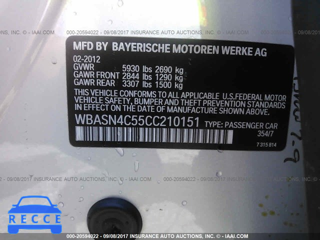 2012 BMW 550 IGT WBASN4C55CC210151 image 8