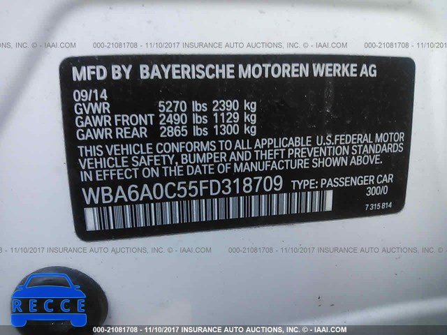 2015 BMW 640 I/GRAN COUPE WBA6A0C55FD318709 Bild 8