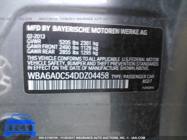 2013 BMW 640 I WBA6A0C54DDZ04458 зображення 8