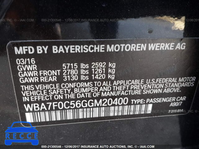 2016 BMW 750 I WBA7F0C56GGM20400 зображення 8