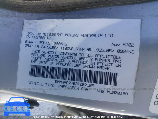 2003 MITSUBISHI DIAMANTE LS 6MMAP67P83T007129 image 8