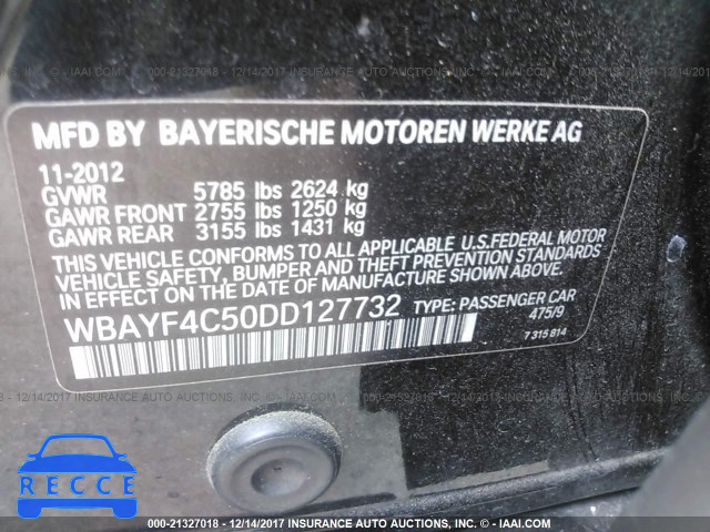 2013 BMW 740 LXI WBAYF4C50DD127732 image 8