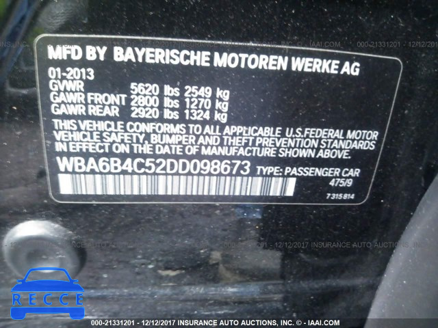 2013 BMW 650 XI WBA6B4C52DD098673 image 8
