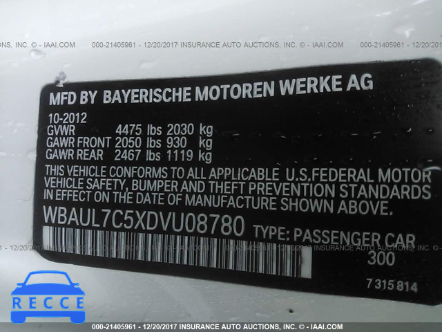 2013 BMW 128 I WBAUL7C5XDVU08780 зображення 8