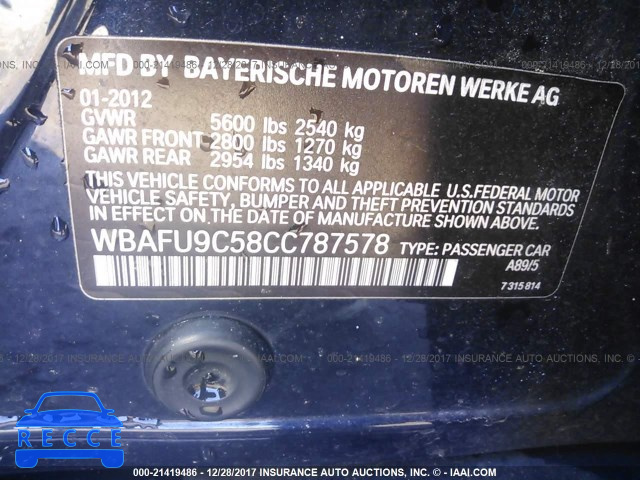 2012 BMW 550 XI WBAFU9C58CC787578 image 8