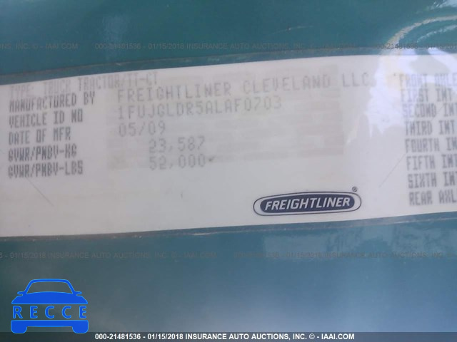 2010 FREIGHTLINER CASCADIA 125 1FUJGLDR5ALAF0703 Bild 9
