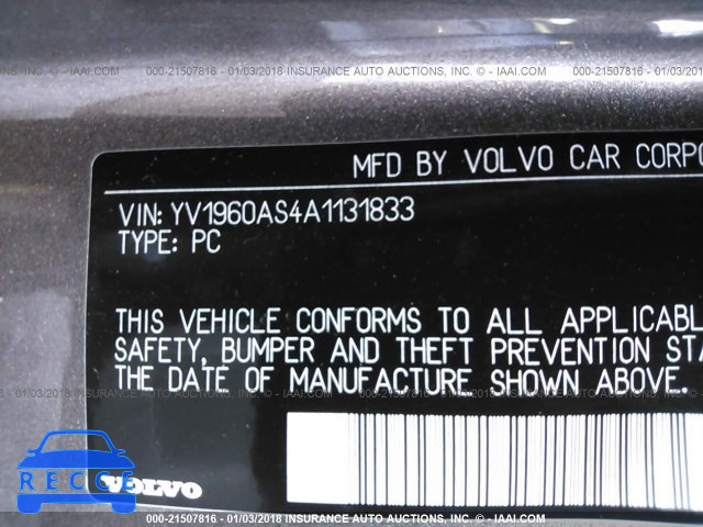 2010 VOLVO S80 3.2 YV1960AS4A1131833 image 8