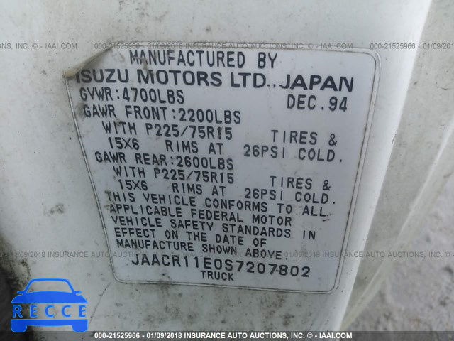 1995 ISUZU CONVENTIONAL SHORT BED JAACR11E0S7207802 Bild 8