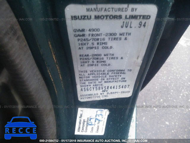 1994 HONDA PASSPORT EX/LX/LXP/EXT 4S6CY58V5R4415407 image 8