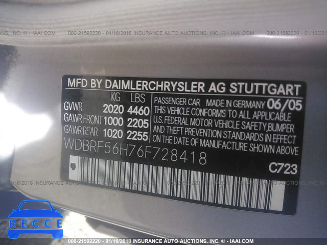 2006 MERCEDES-BENZ C 350 WDBRF56H76F728418 image 8
