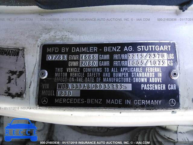 1983 MERCEDES-BENZ 300 DT WDBAB33A8DB035995 Bild 8