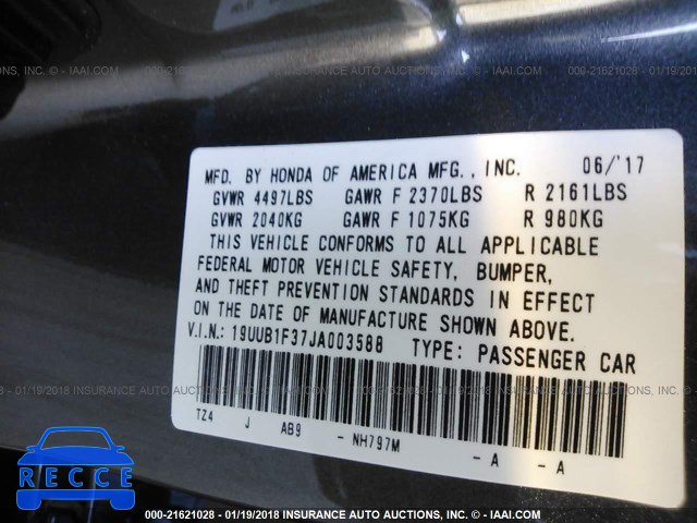 2018 ACURA TLX 19UUB1F37JA003588 image 8