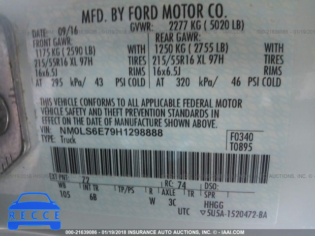 2017 FORD TRANSIT CONNECT XL NM0LS6E79H1298888 image 8