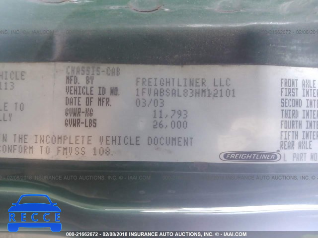 2003 FREIGHTLINER FL70 1FVABSAL83HM12101 image 9