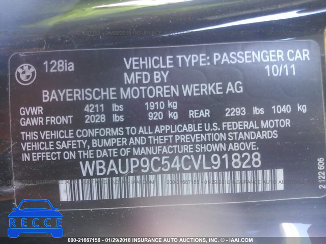 2012 BMW 128 I WBAUP9C54CVL91828 Bild 8