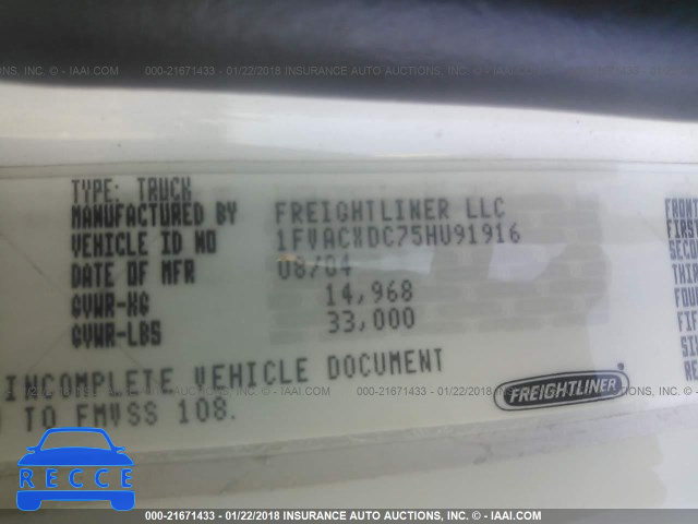 2005 FREIGHTLINER M2 106 MEDIUM DUTY 1FVACXDC75HU91916 image 9