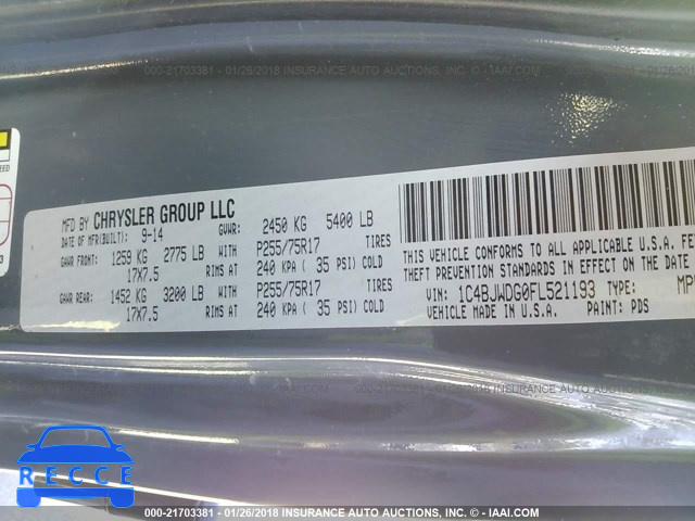 2015 JEEP WRANGLER UNLIMITE SPORT 1C4BJWDG0FL521193 image 8