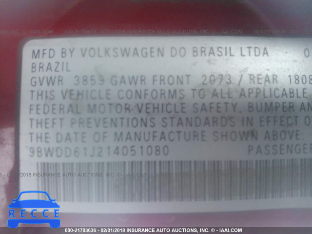 2001 VOLKSWAGEN GTI GLS 9BWDD61J214051080 image 8