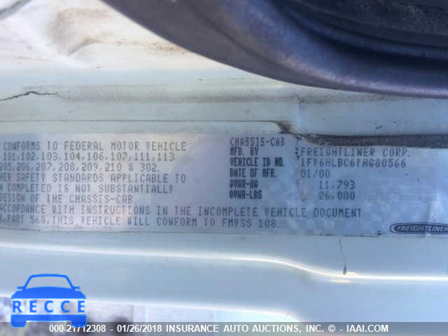 2000 FREIGHTLINER MEDIUM CONVENTIONAL FL70 1FV6HLBC6YHG80566 image 9