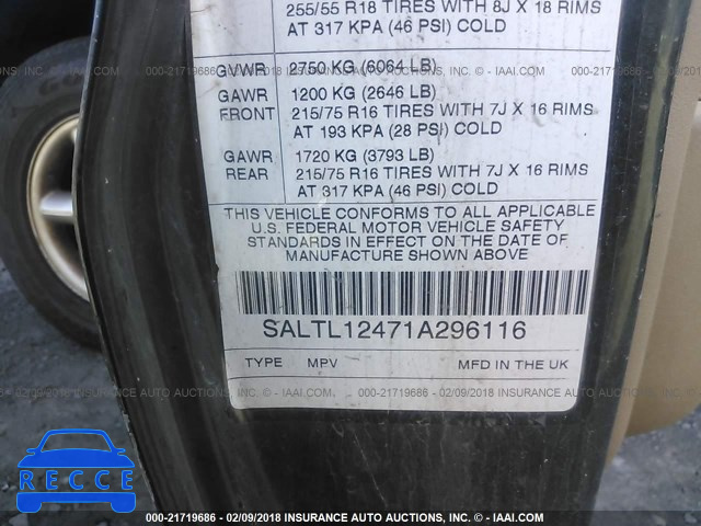 2001 LAND ROVER DISCOVERY II SD SALTL12471A296116 image 8