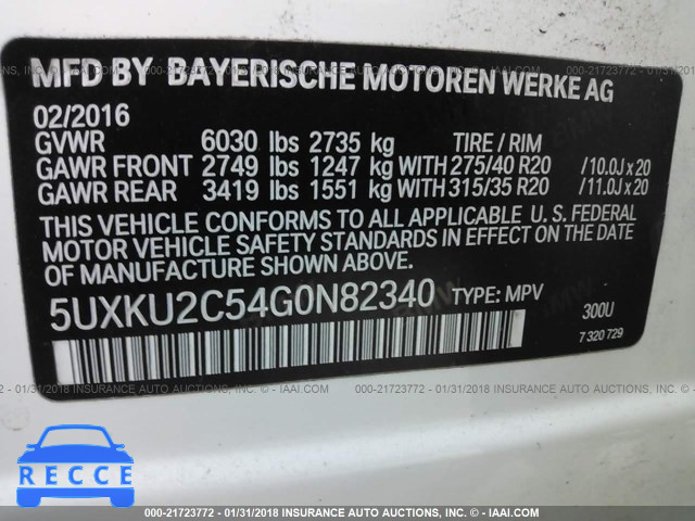 2016 BMW X6 XDRIVE35I 5UXKU2C54G0N82340 Bild 8
