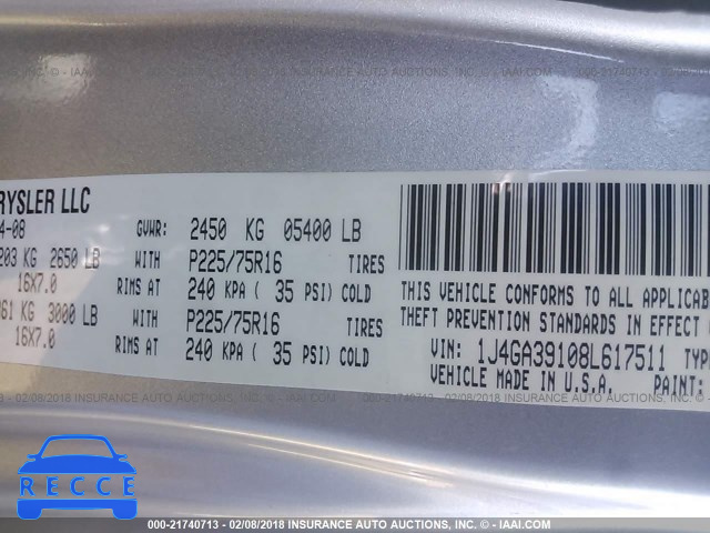 2008 JEEP WRANGLER UNLIMITE X 1J4GA39108L617511 image 8