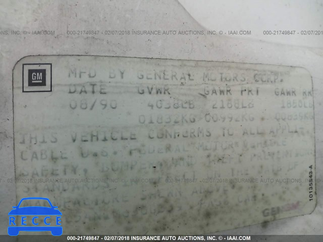 1991 OLDSMOBILE CUTLASS CIERA 1G3AL54N1M6300339 image 8
