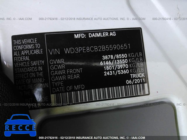 2011 MERCEDES-BENZ SPRINTER 2500 WD3PE8CB2B5590651 image 8