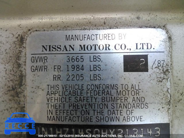 1987 NISSAN 300ZX JN1HZ14S0HX213143 image 8