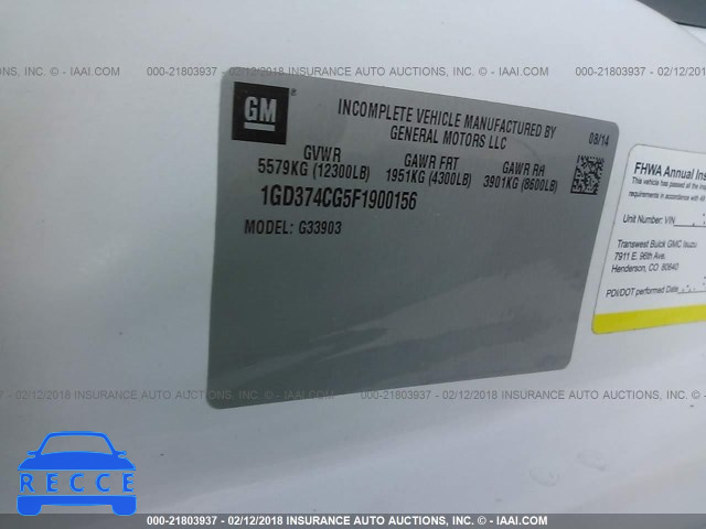 2015 GMC SAVANA CUTAWAY G3500 1GD374CG5F1900156 image 9