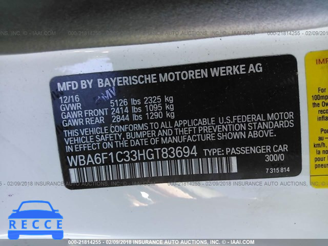 2017 BMW 640 I WBA6F1C33HGT83694 image 8