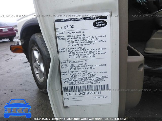2001 LAND ROVER DISCOVERY II SD SALTL12421A291311 image 8