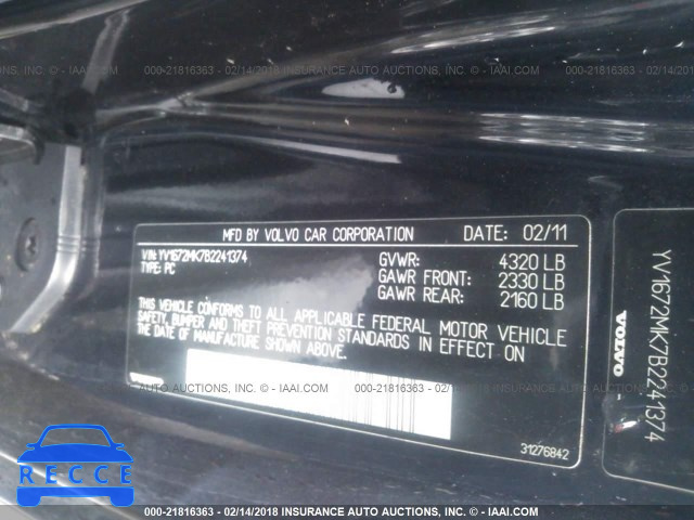 2011 VOLVO C30 T5 YV1672MK7B2241374 image 8
