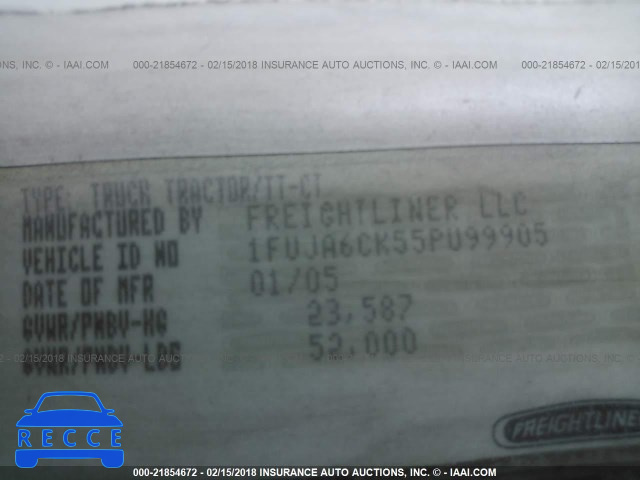 2005 FREIGHTLINER CONVENTIONAL COLUMBIA 1FUJA6CK55PU99905 image 9