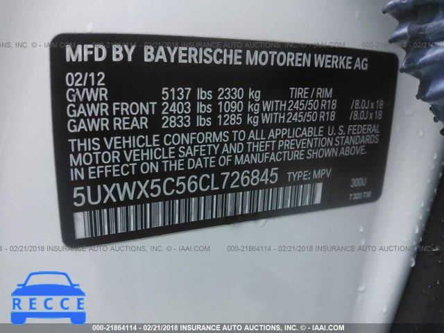 2012 BMW X3 XDRIVE28I 5UXWX5C56CL726845 image 8
