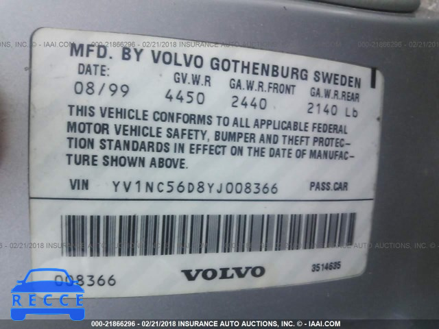 2000 VOLVO C70 TURBO YV1NC56D8YJ008366 image 8