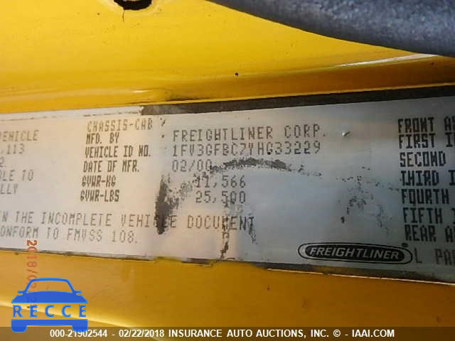 2000 FREIGHTLINER MEDIUM CONVENTIONAL FL60 1FV3GFBC7YHG33229 image 9