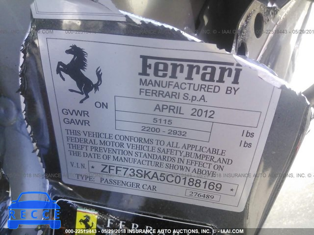 2012 FERRARI FF ZFF73SKA5C0188169 image 7