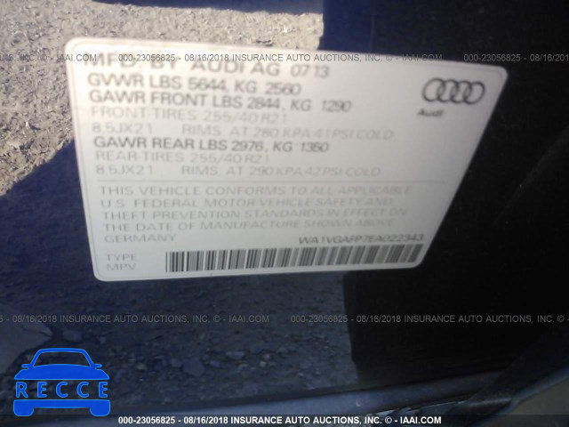 2014 AUDI SQ5 PRESTIGE WA1VGAFP7EA022343 image 8