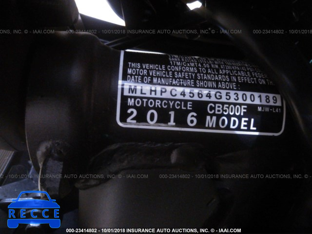 2016 HONDA CB500 F MLHPC4564G5300189 image 8