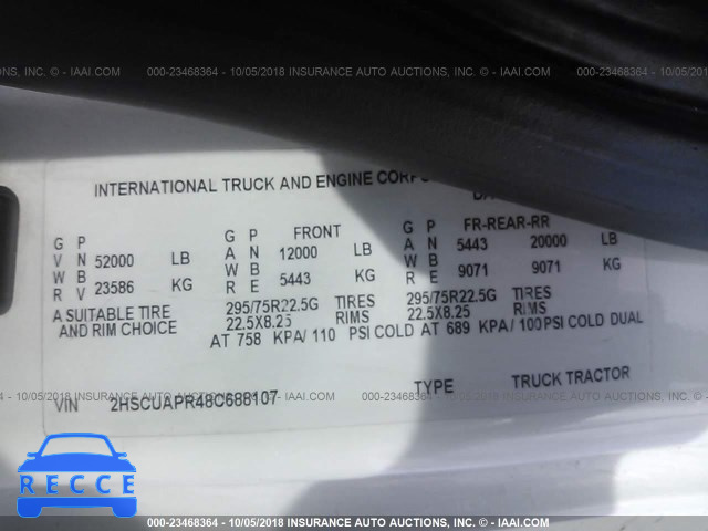 2008 INTERNATIONAL PROSTAR PREMIUM 9900I 2HSCUAPR48C688107 зображення 9